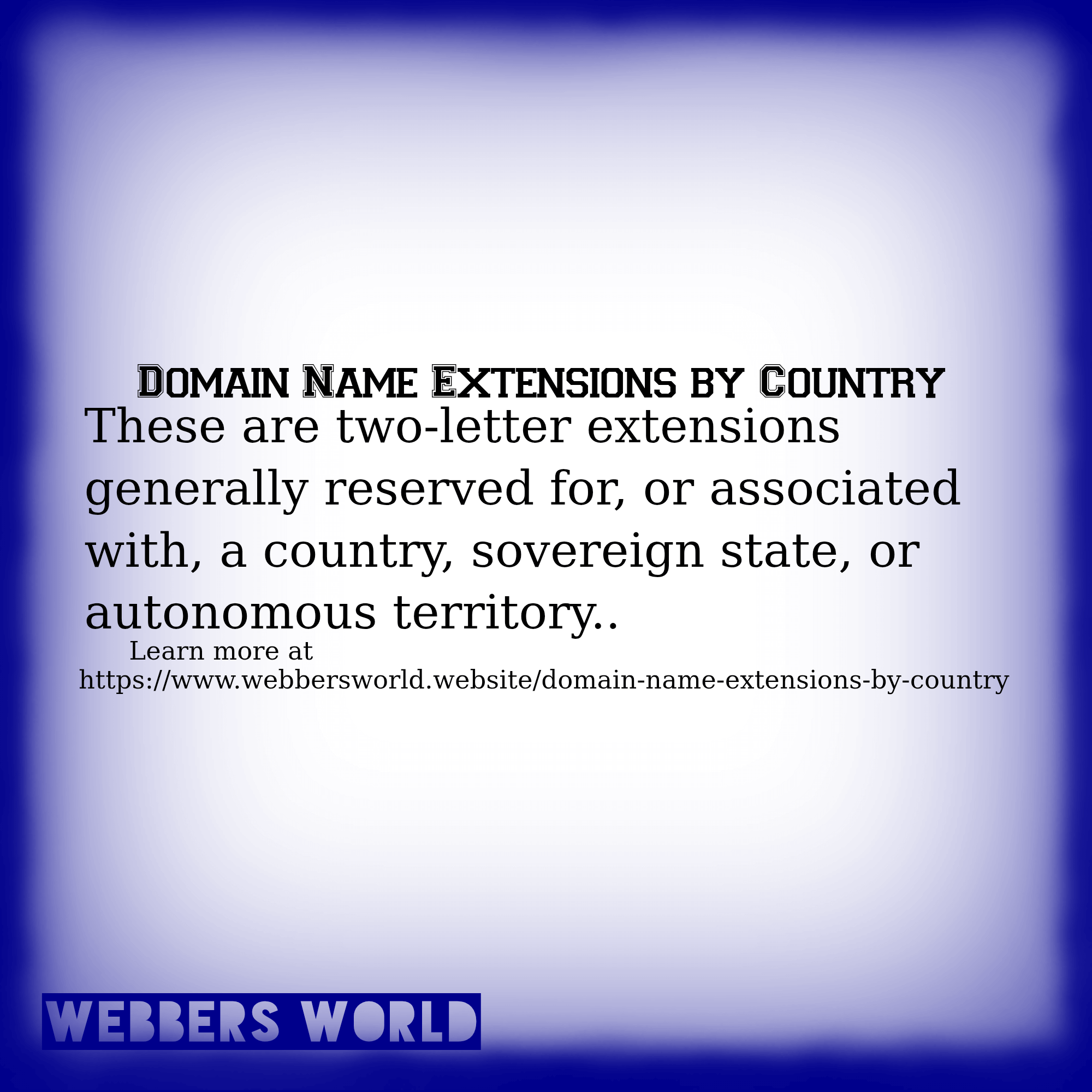 Domain Name Extensions by Country