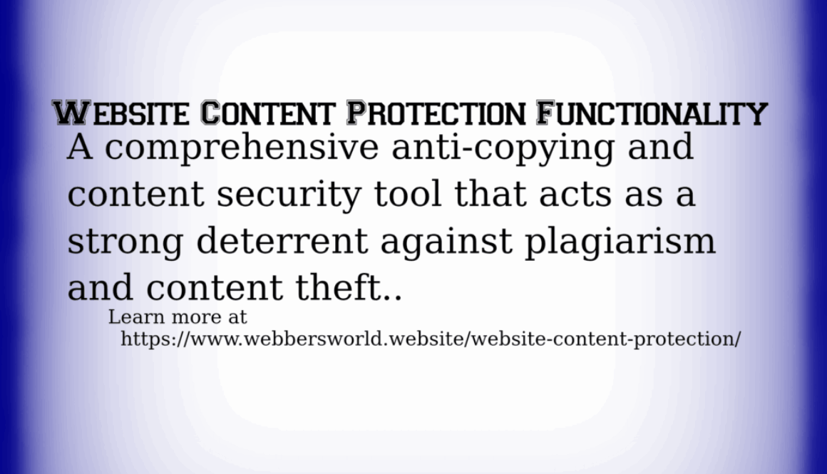 Website Content Protection Functionality